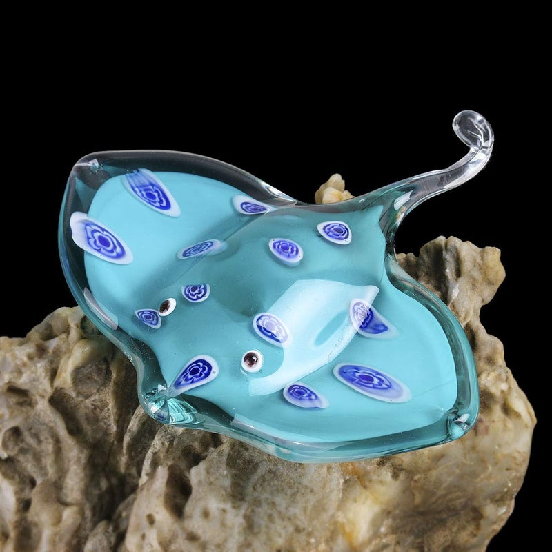 QFkris Glass Ray Fish, Handmade Crystal Manta Ray, Glass Stingray Cute Sea Animal Figurine, Art Home Decor - Image 5
